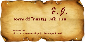 Hornyánszky Júlia névjegykártya