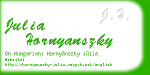 julia hornyanszky business card