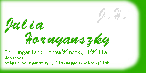 julia hornyanszky business card